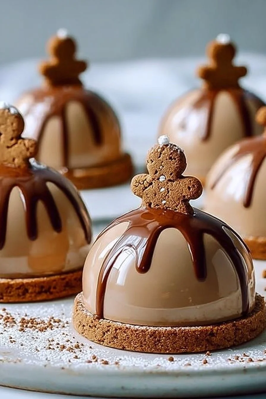 Gingerbread Latte Mousse Domes