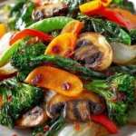 Colorful sautéed vegetables served in a bowl, showcasing a healthy and nutritious side dish.