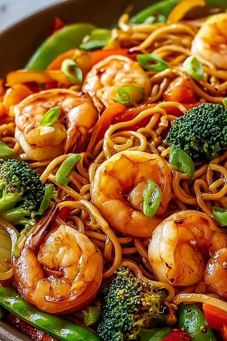 High-Protein One-Pan Shrimp Stir Fry with Noodles