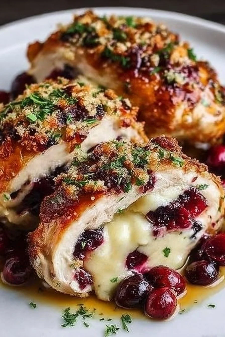 Impressive Cranberry Brie Stuffed Chicken