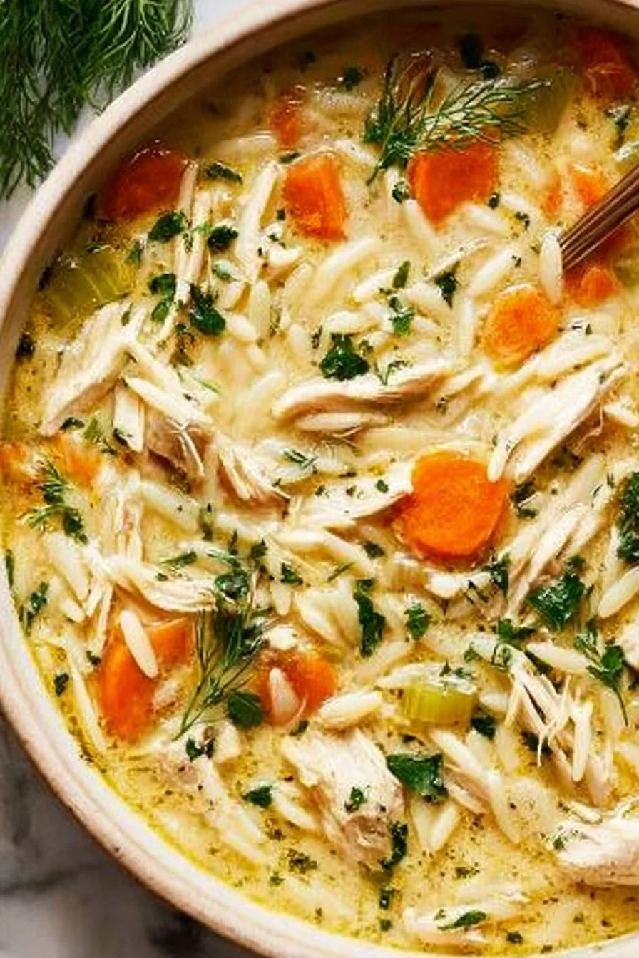 Lemon Chicken Orzo Soup Recipe