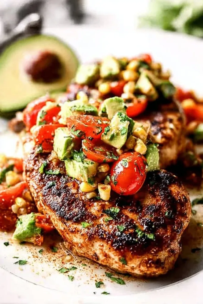 Zesty lime chicken dish served at a vibrant party table.