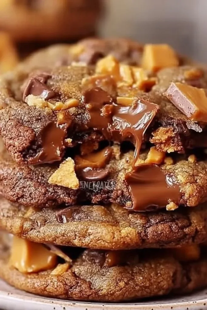 No Chill Butterfinger Caramel Cookies Quick Bakery Style Treat 2 No Chill Butterfinger Caramel Cookies - Quick Bakery-Style Treat Recipe