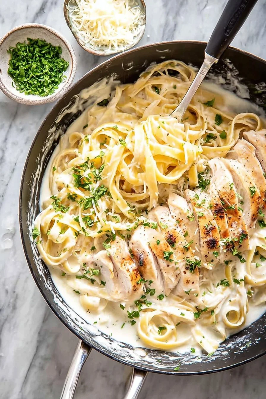 One Pot Chicken Alfredo Pasta