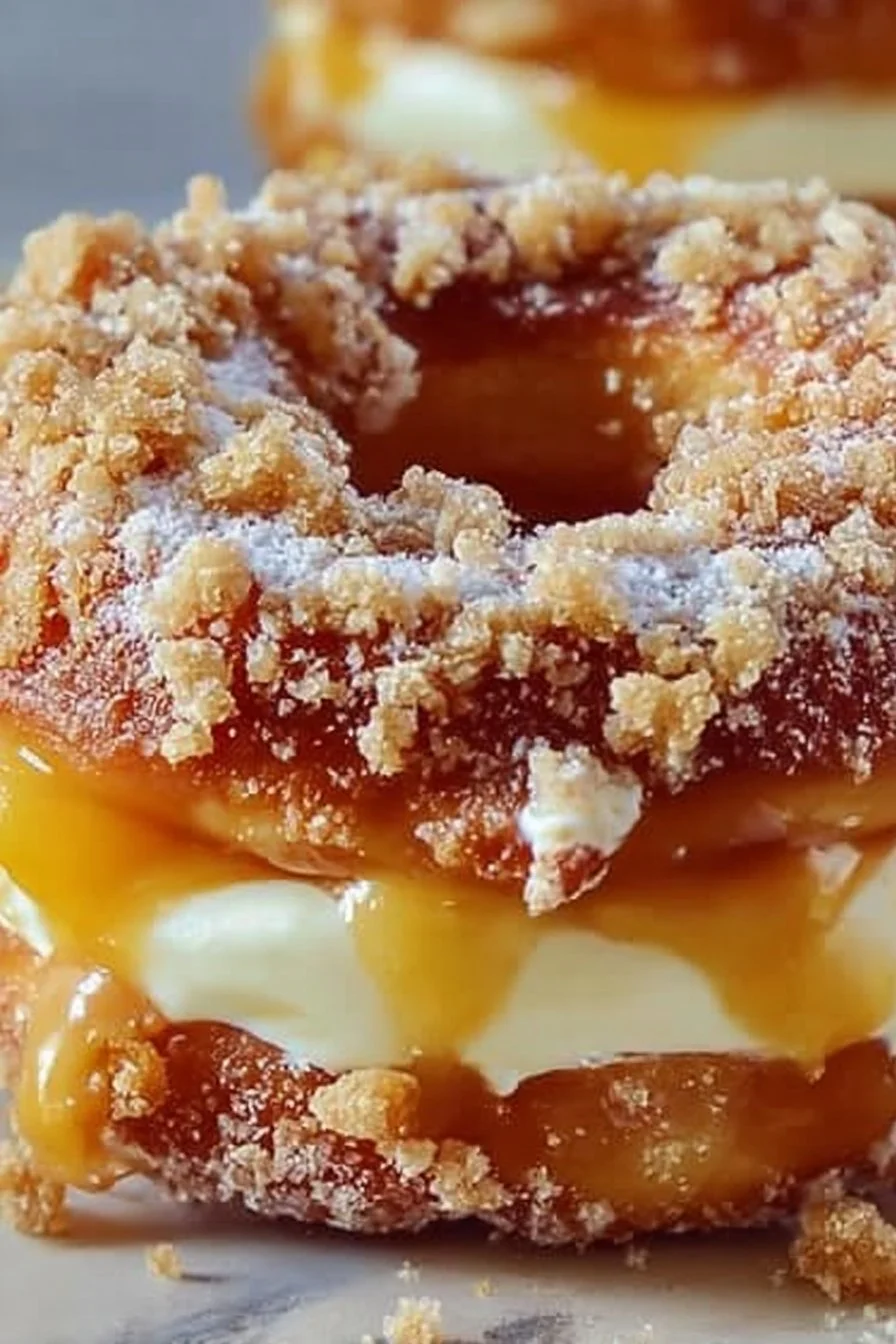 Peach Cobbler Cheesecake Donuts: The Best Easy Homemade Dessert