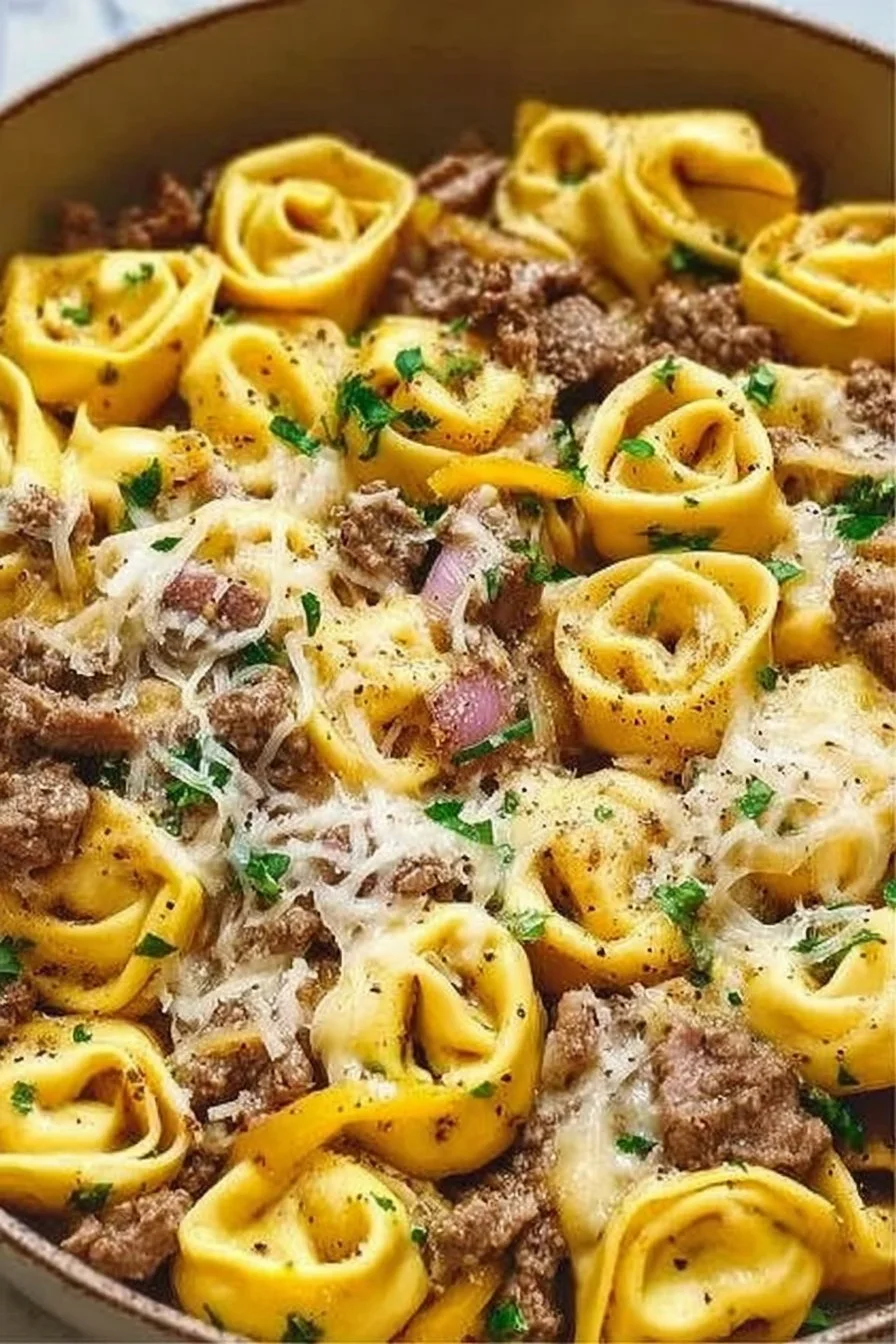 Philly Cheesesteak Tortellini Pasta