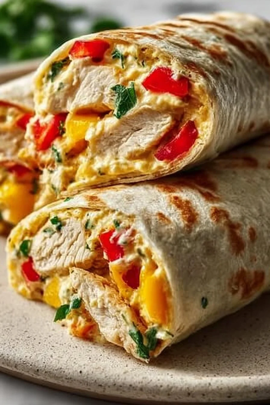 Savor Crispy Chicken Bell Pepper Ranch Burritos for Dinner Tonight