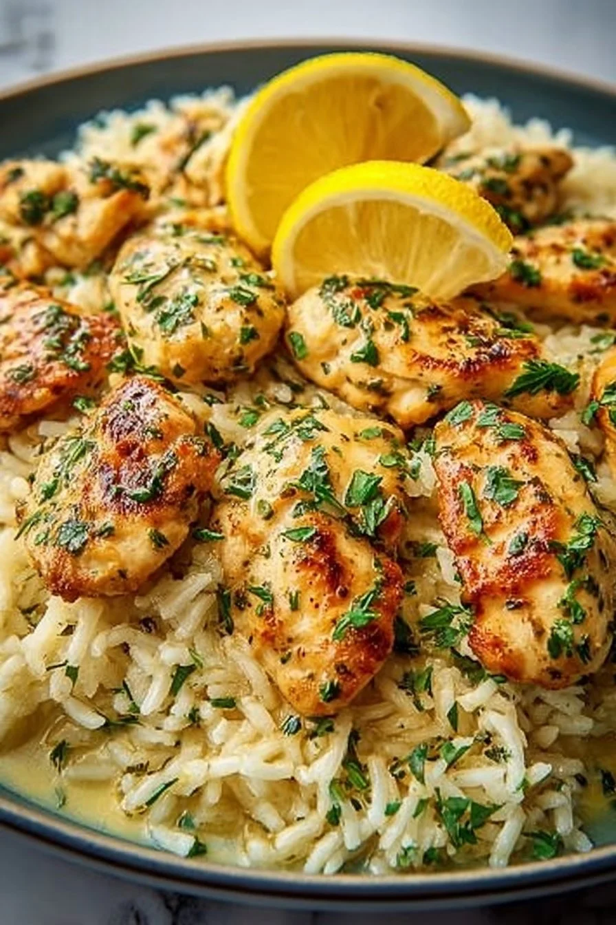 Slow Cooker Lemon Herb Chicken and Rice