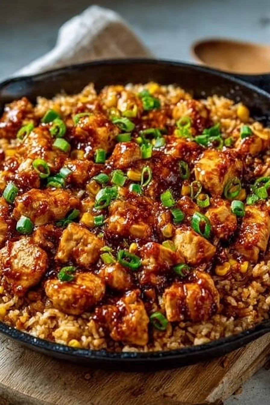 Smoky Chipotle BBQ Chicken and Rice Skillet