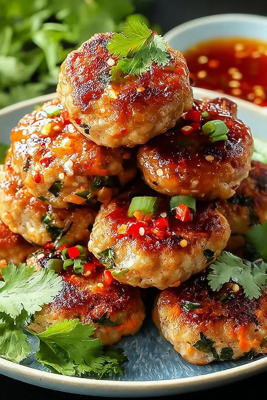 Thai Chicken Rissoles with Sweet Chili Glaze (Juicy & Flavor-Packed)