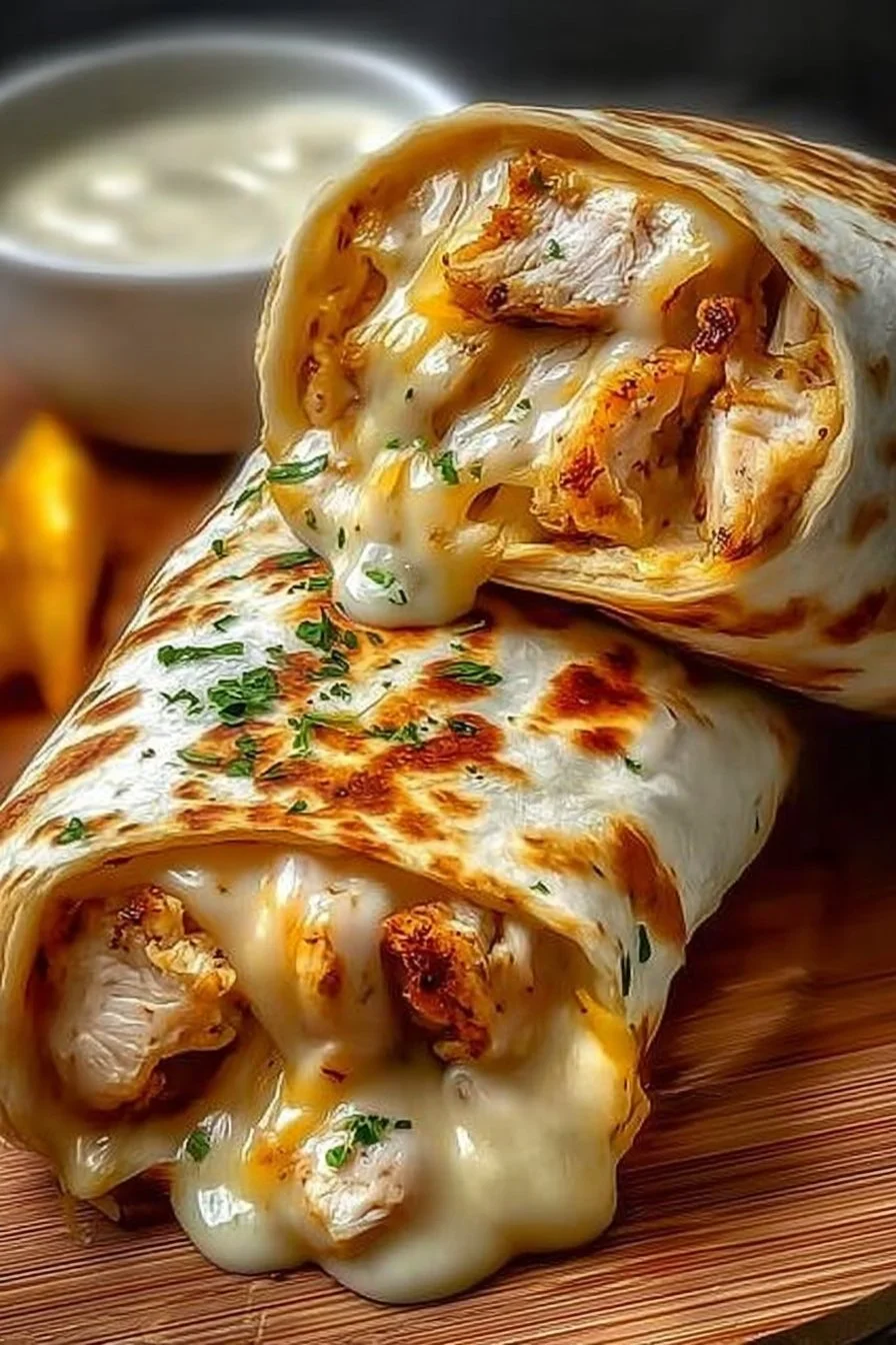 The Best Cheesy Garlic Chicken Wraps Easy, Quick, and Extra Crispy