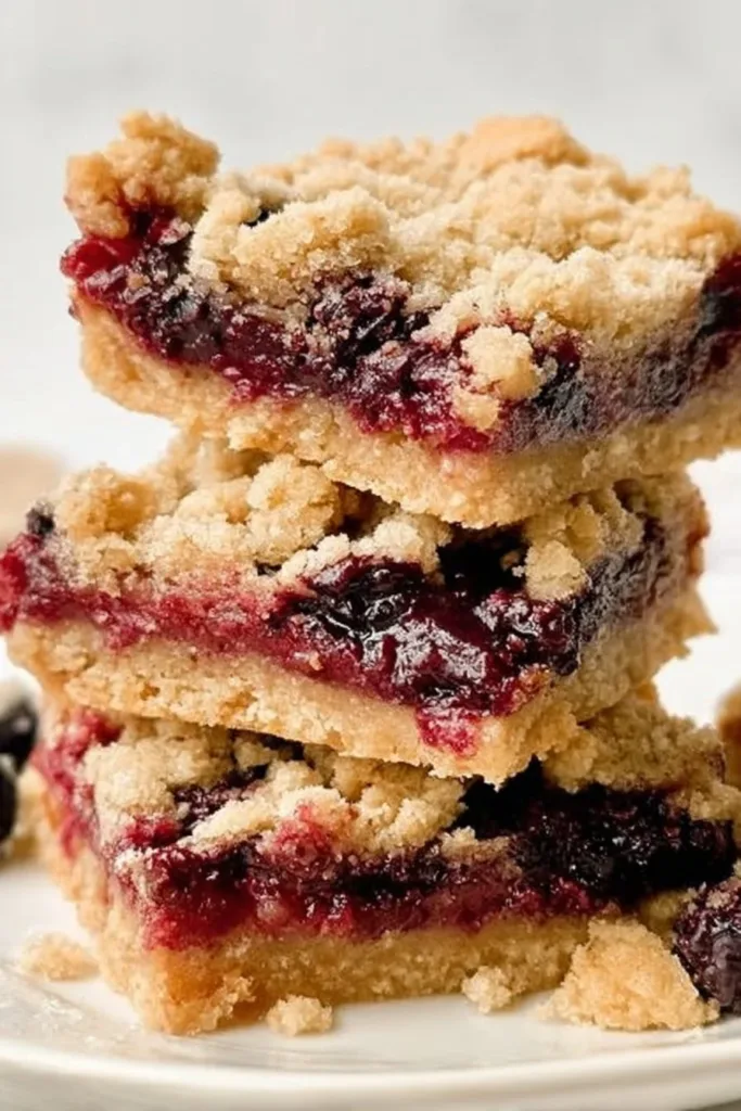 Vegan Berry Crumble Bars 3 Vegan berry crumble bars with a crumbly topping and fresh berries