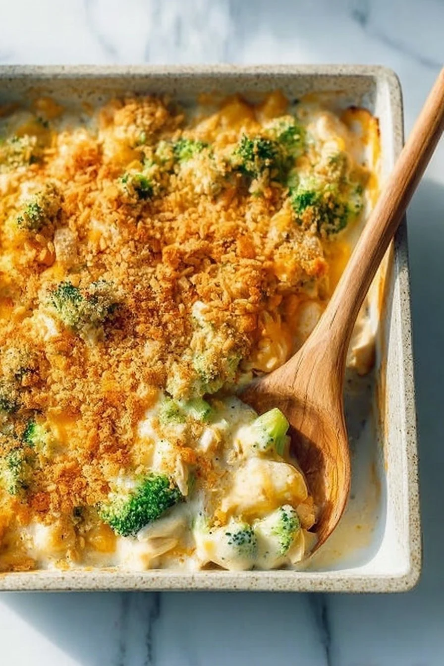 Amazing Comforting Broccoli Cheddar Chicken Casserole