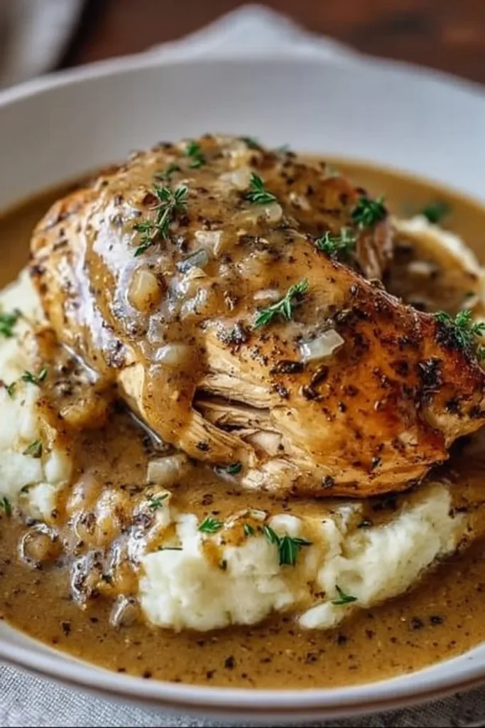 Amazing Comforting Chicken and Gravy Recipe 3 Delicious plate of chicken and gravy served with mashed potatoes