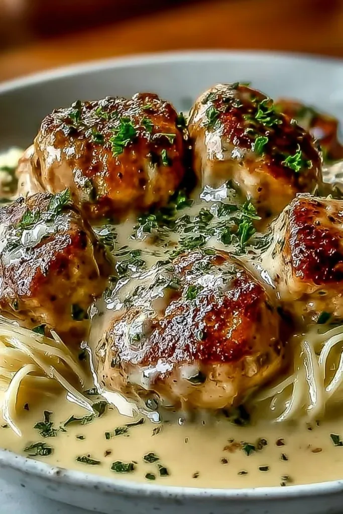 Delicious Crockpot Angel Chicken in a creamy sauce with herbs and spices