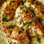 Delicious Ranch Chicken slow-cooked in a crock pot with herbs and spices