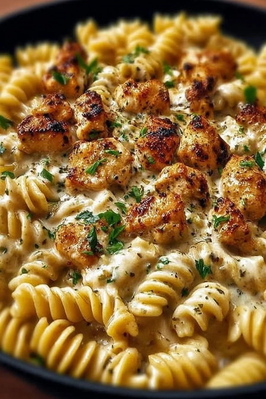 Cheesy Cajun Garlic Chicken Rotini Skillet