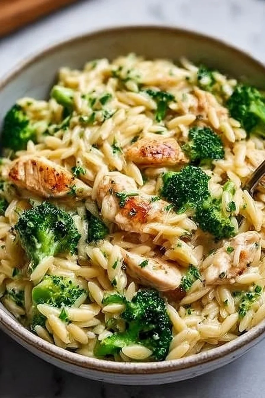 Cozy Creamy Chicken and Broccoli Orzo