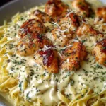 Creamy Crock Pot Angel Chicken served with rice and vegetables.