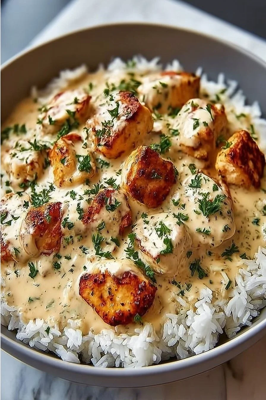 Creamy Smothered Chicken and Rice