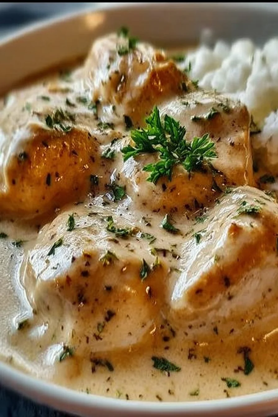 Easy Slow Cooker Creamy Garlic Chicken That Melts in Your Mouth