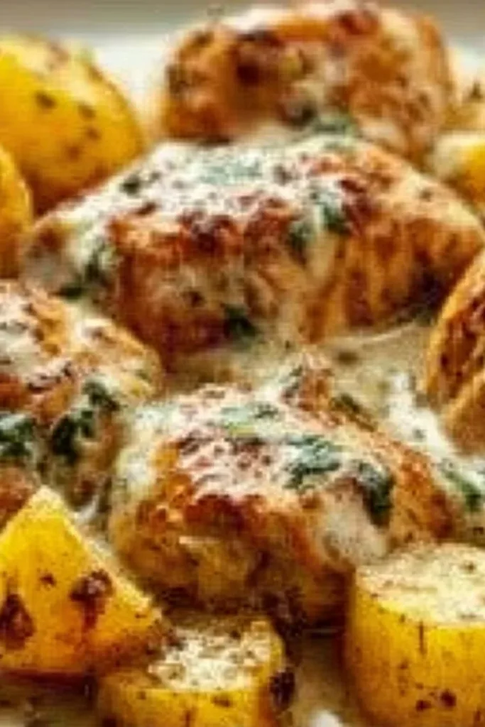 Garlic Parmesan Chicken with Potatoes in a crockpot, delicious and easy recipe