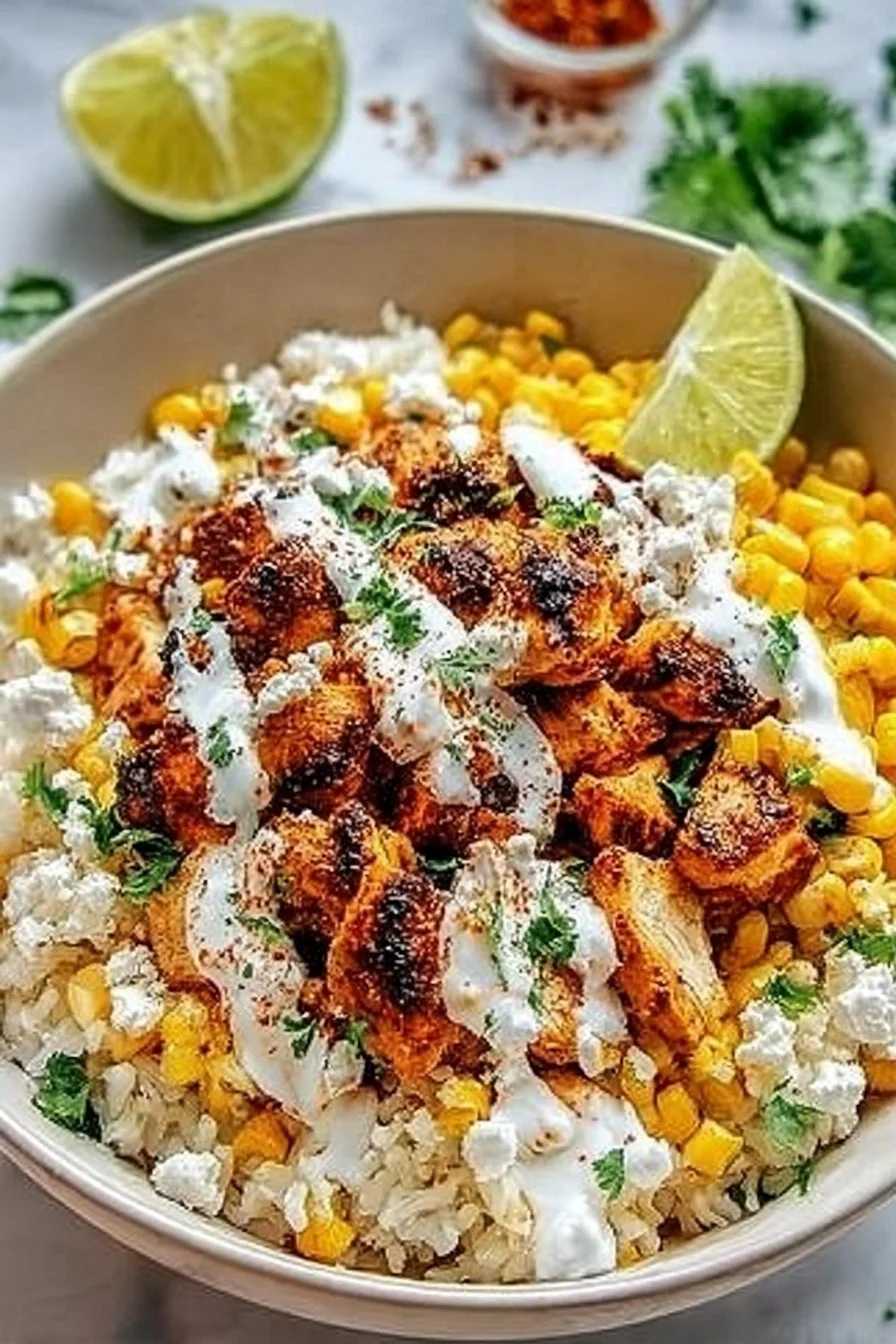Street Corn Chicken Rice Bowl