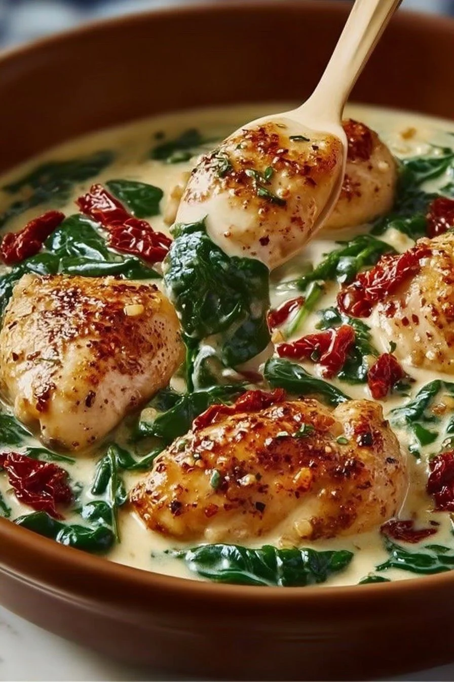 Tuscan Chicken in a Crockpot