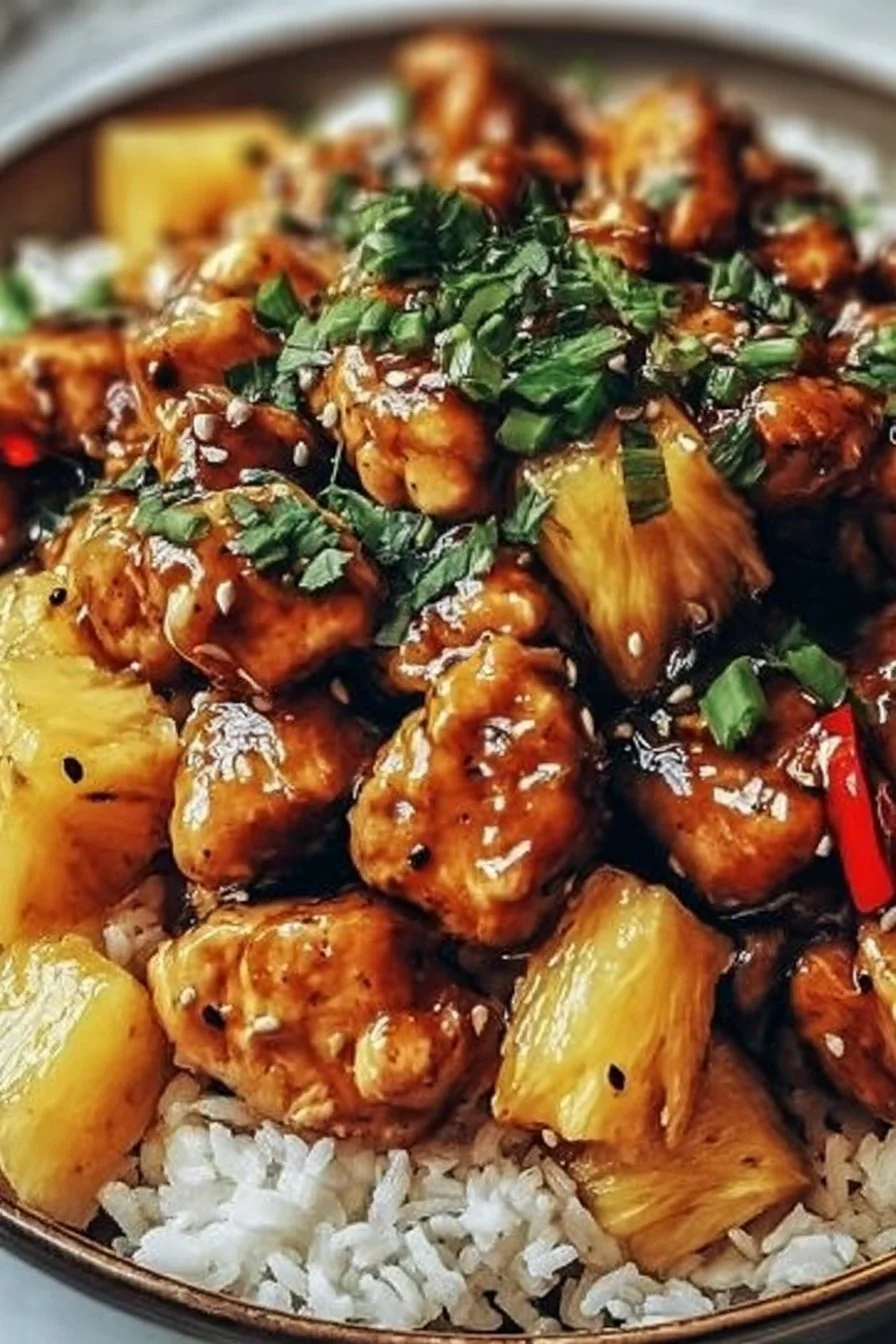 Vibrant Pineapple Chicken and Rice