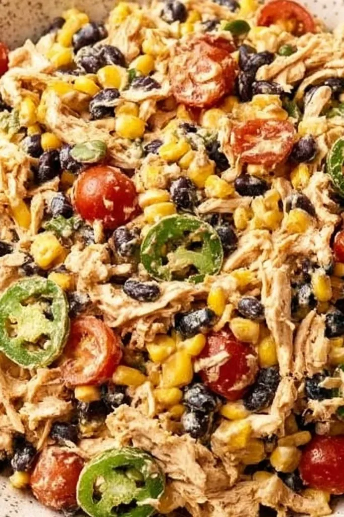 Vibrant Southwest Chicken Salad with fresh vegetables and grilled chicken