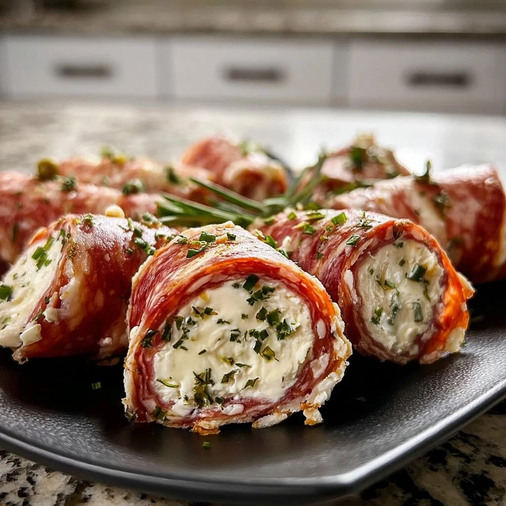 Amazing Cream Cheese Salami Roll-Ups