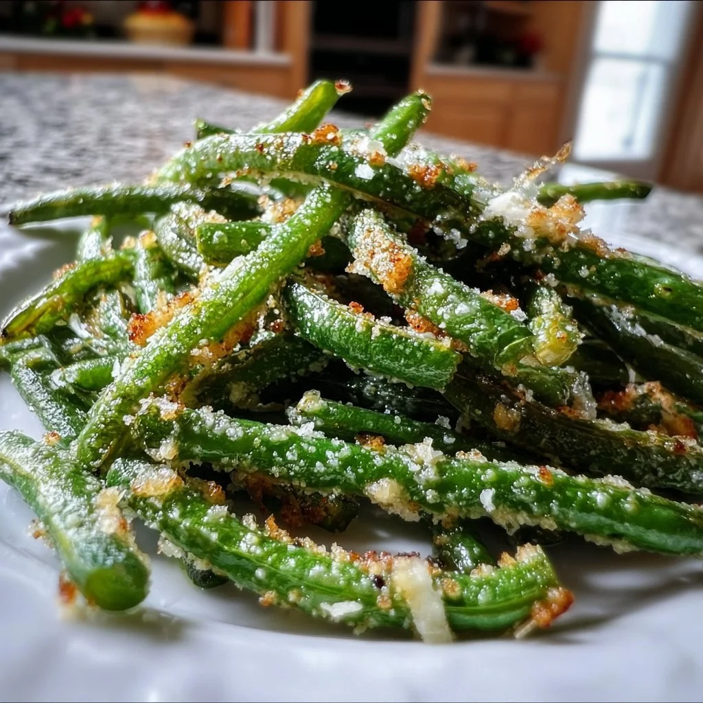 Amazing Crispy Garlic Parmesan Green Beans