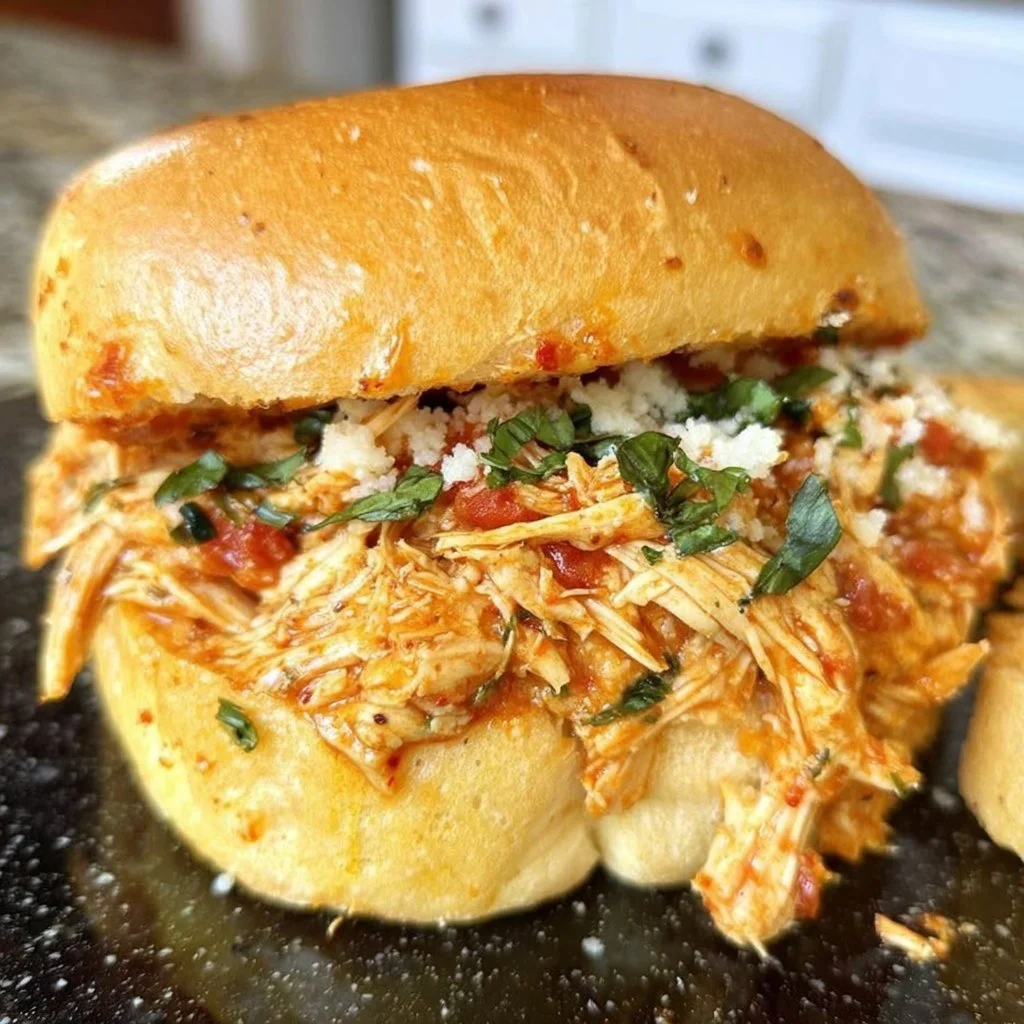 Amazing Slow Cooker Italian Chicken Sandwiches