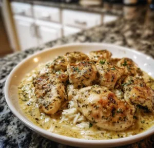 Comforting Crock Pot Angel Chicken 2 Comforting Crock Pot Angel Chicken in a bowl, ready to serve.