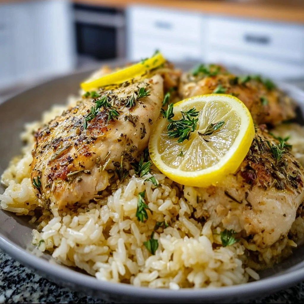 Cozy Slow Cooker Lemon Herb Chicken and Rice