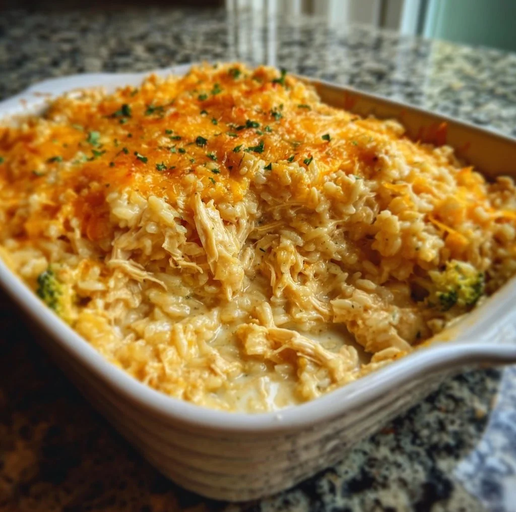 One-Pan Cheesy Chicken and Rice Casserole