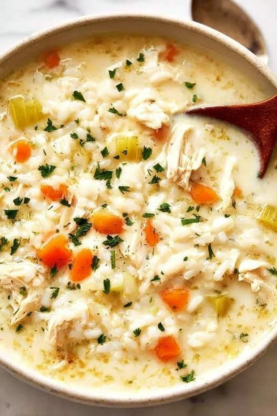 Simple Comforting Chicken and Rice Soup