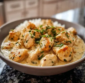 Simple Cozy Ranch Chicken Crockpot dish ready to serve with herbs and spices.