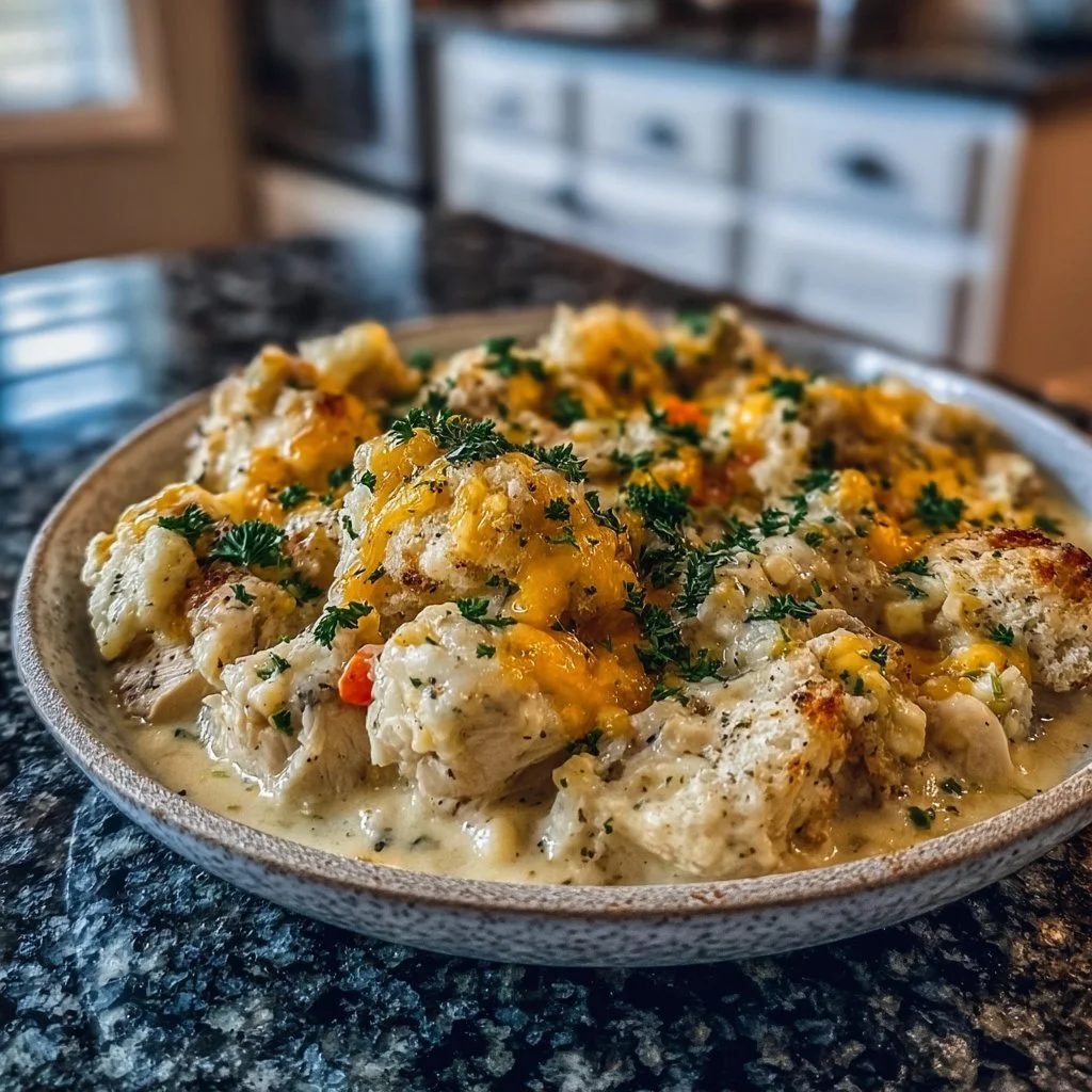 Slow Cooker Creamy Chicken and Stuffing