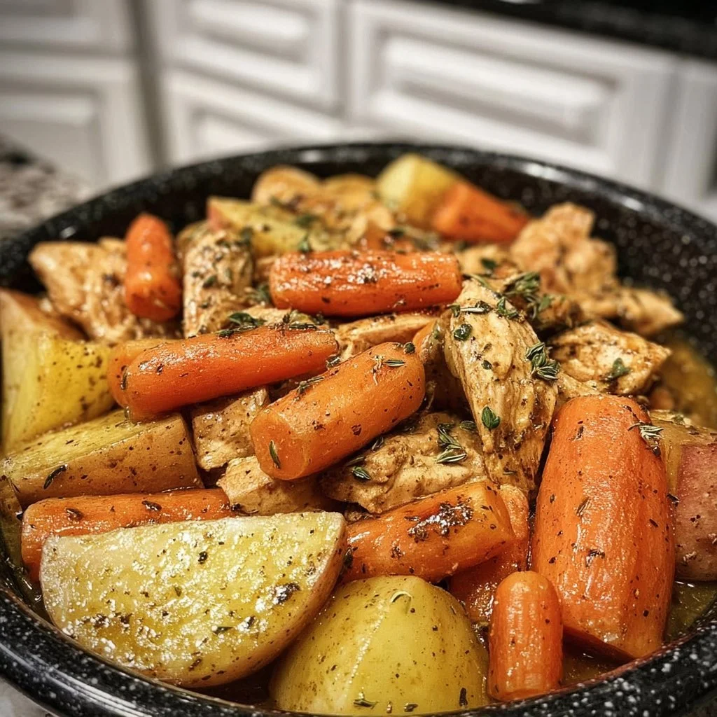 Slow Cooker Garlic Butter Chicken and Veggies
