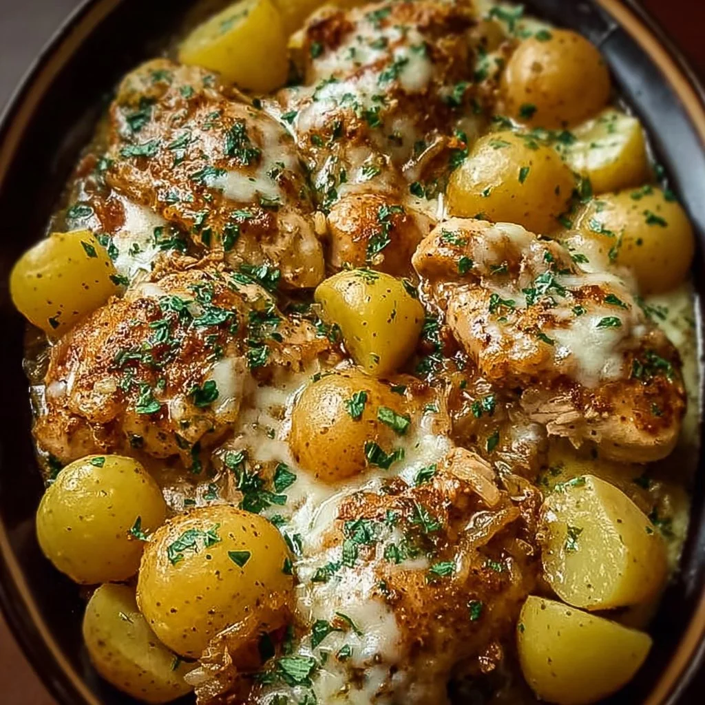 Slow Cooker Garlic Parmesan Chicken and Potatoes for Cozy Nights