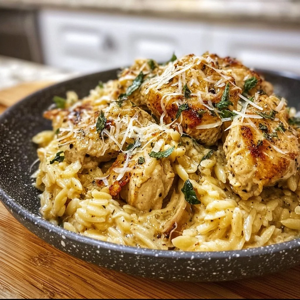 Slow Cooker Parmesan Herb Chicken & Orzo