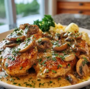Texas Roadhouse Smothered Chicken dish with sauce and sides