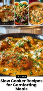 15 Cozy Slow Cooker Recipes for Comforting Meals 1 A variety of cozy slow cooker recipes for comforting meals