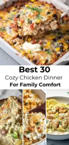 Cozy chicken dinner recipes for family comfort and satisfaction.