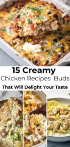 Best 15 Creamy Chicken Recipes That Will Delight Your Taste Buds 1 A plate of creamy chicken served with herbs and vegetables