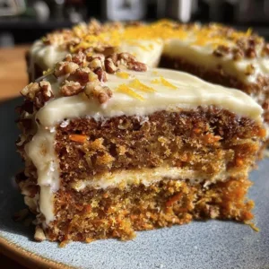 Delicious browned butter carrot cake topped with cream cheese frosting