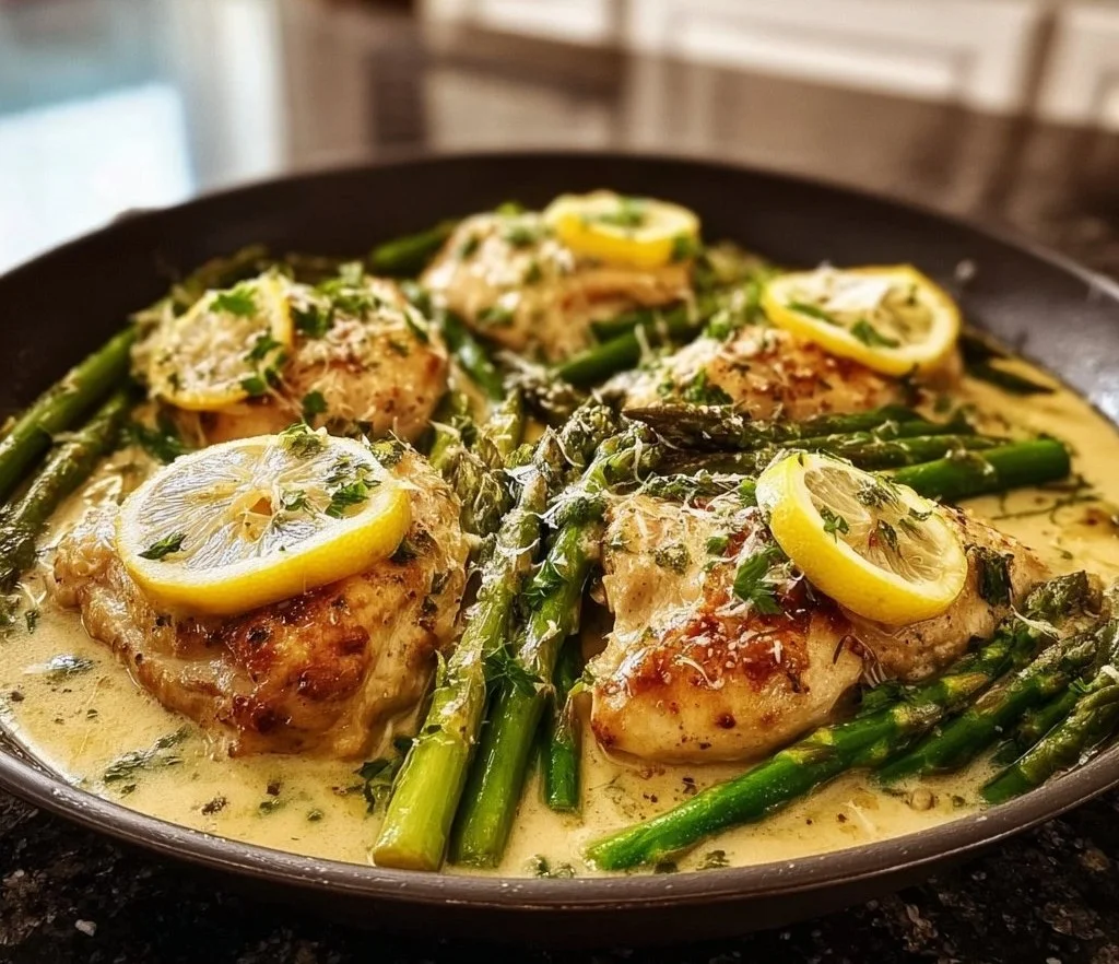 Creamy Lemon Chicken with Asparagus