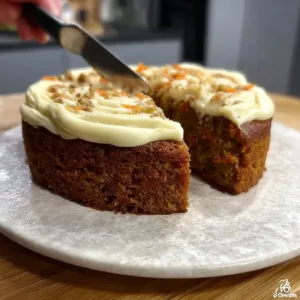 Deliciously moist easy carrot cake topped with cream cheese frosting