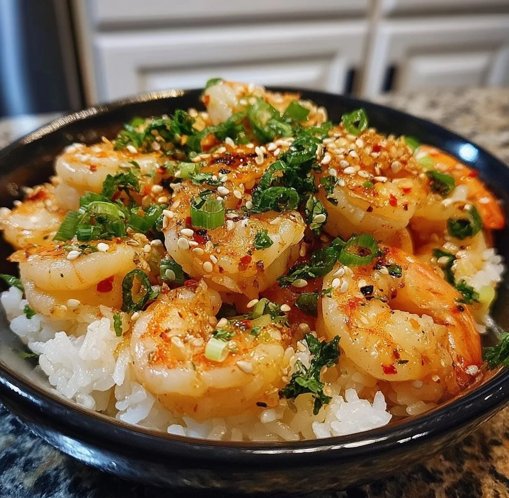 Easy Garlic Butter Shrimp Rice Bowl